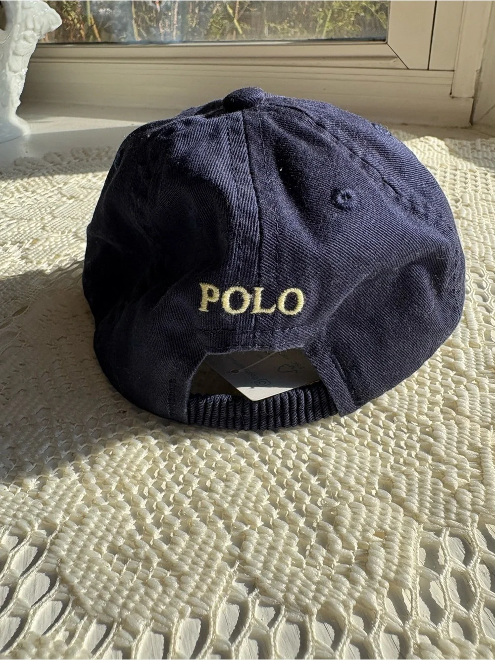 Ralph Lauren Navy Baseball Cap with Yellow Polo Logo